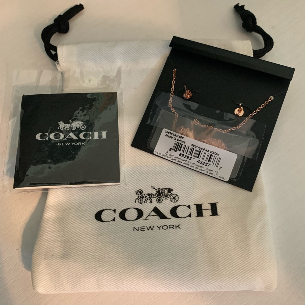Coach necklace and earring set- NEW - Picture 2 of 2